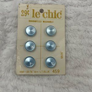 Le Chic, 9/16" Translucent Light Blue, Vintage Buttons 5040-22, Set of 6